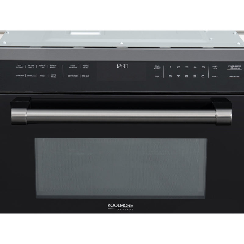 KoolMore Reserve 24 in. Stainless Steel Built - in Convection Microwave Oven with Speed and Sensor Cooking, 1.6 cu. ft. in Black (KM - CWO24 - BSS) - CulinaryProfis