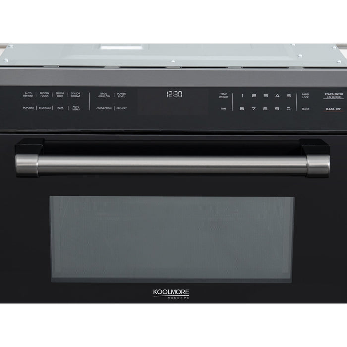 KoolMore Reserve 24 in. Stainless Steel Built - in Convection Microwave Oven with Speed and Sensor Cooking, 1.6 cu. ft. in Black (KM - CWO24 - BSS) - CulinaryProfis