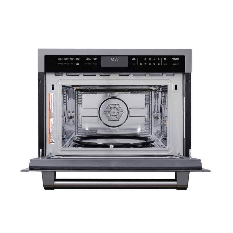 KoolMore Reserve 24 in. Stainless Steel Built - in Convection Microwave Oven with Speed and Sensor Cooking, 1.6 cu. ft. in Black (KM - CWO24 - BSS) - CulinaryProfis