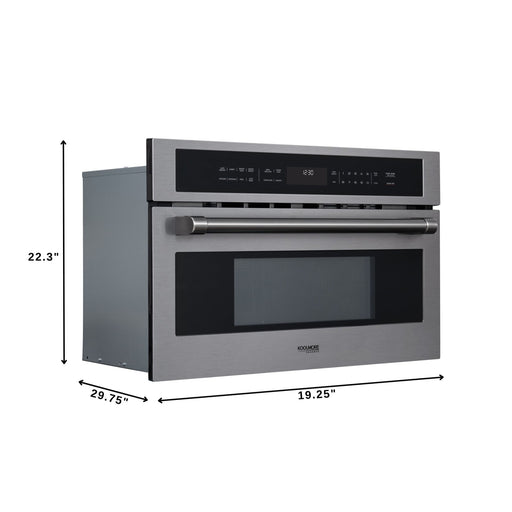 KoolMore Reserve 30 in. Stainless Steel Built - in Convection Microwave Oven with Speed and Sensor Cooking, 1.6 Cu. Ft. in Black (KM - CWO30 - BSS) - CulinaryProfis