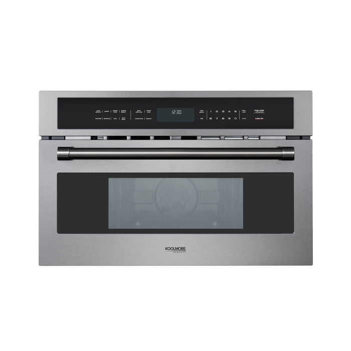 KoolMore Reserve 30 in. Stainless Steel Built - in Convection Microwave Oven with Speed and Sensor Cooking, 1.6 Cu. Ft. in Black (KM - CWO30 - BSS) - CulinaryProfis