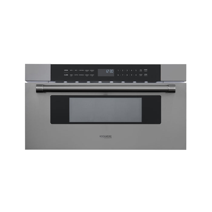 KoolMore Reserve 30 in. Stainless - Steel Microwave Drawer, 1.2 cu. ft. Capacity in Black (KM - MD30 - BSS) - CulinaryProfis