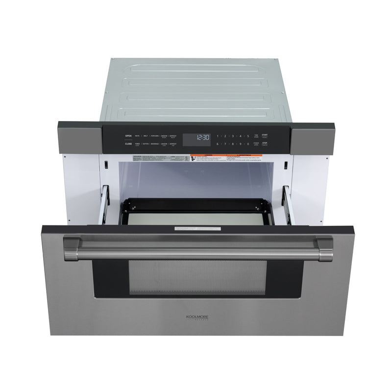 KoolMore Reserve 30 in. Stainless - Steel Microwave Drawer, 1.2 cu. ft. Capacity in Black (KM - MD30 - BSS) - CulinaryProfis