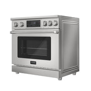 KoolMore Reserve 36 in. Electric Induction Range Oven with Ceramic Glass Cooktop, True Convection, 240V, 6.0 Cu. Ft., Air Fry, Sync Burners, CSA Certified in Stainless Steel (KM - IPR - 36TP - SS) - CulinaryProfis