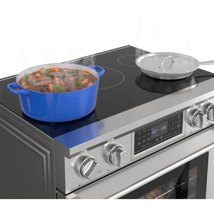 KoolMore Reserve 36 in. Electric Induction Range Oven with Ceramic Glass Cooktop, True Convection, 240V, 6.0 Cu. Ft., Air Fry, Sync Burners, CSA Certified in Stainless Steel (KM - IPR - 36TP - SS) - CulinaryProfis