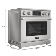 KoolMore Reserve 36 in. Electric Induction Range Oven with Ceramic Glass Cooktop, True Convection, 240V, 6.0 Cu. Ft., Air Fry, Sync Burners, CSA Certified in Stainless Steel (KM - IPR - 36TP - SS) - CulinaryProfis