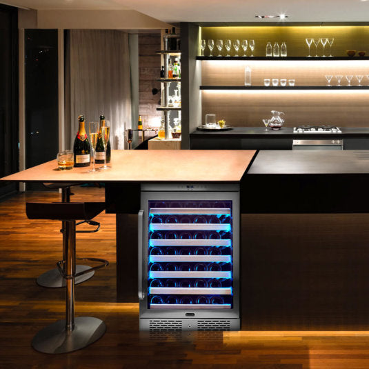Whynter -  Elite Spectrum Lightshow 54 Bottle Stainless Steel 24 inch Built-in Wine Refrigerator | BWR-545XS