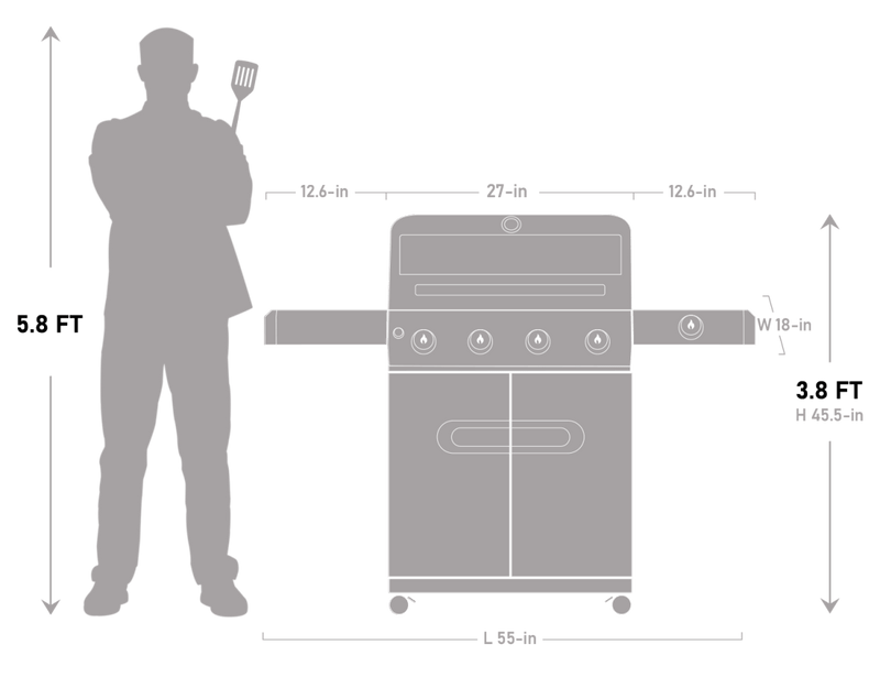 Mesa 425 | Black Propane Gas Grill Monument Grills