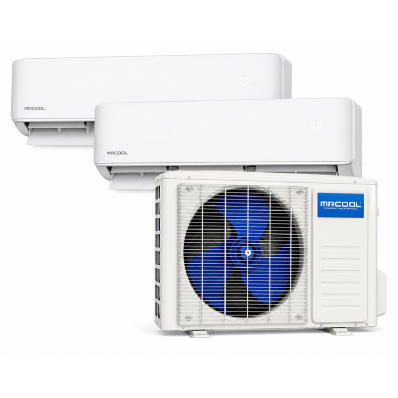 MRCOOL® DIY® 5th Gen 27K Multi 2-Zone Mini Split System (6K + 18K) Air Handlers, (16ft + 16ft) Pre-Charged R-454B Line Sets, (230v)-DIYM227HPW01D00 MRCOOL®