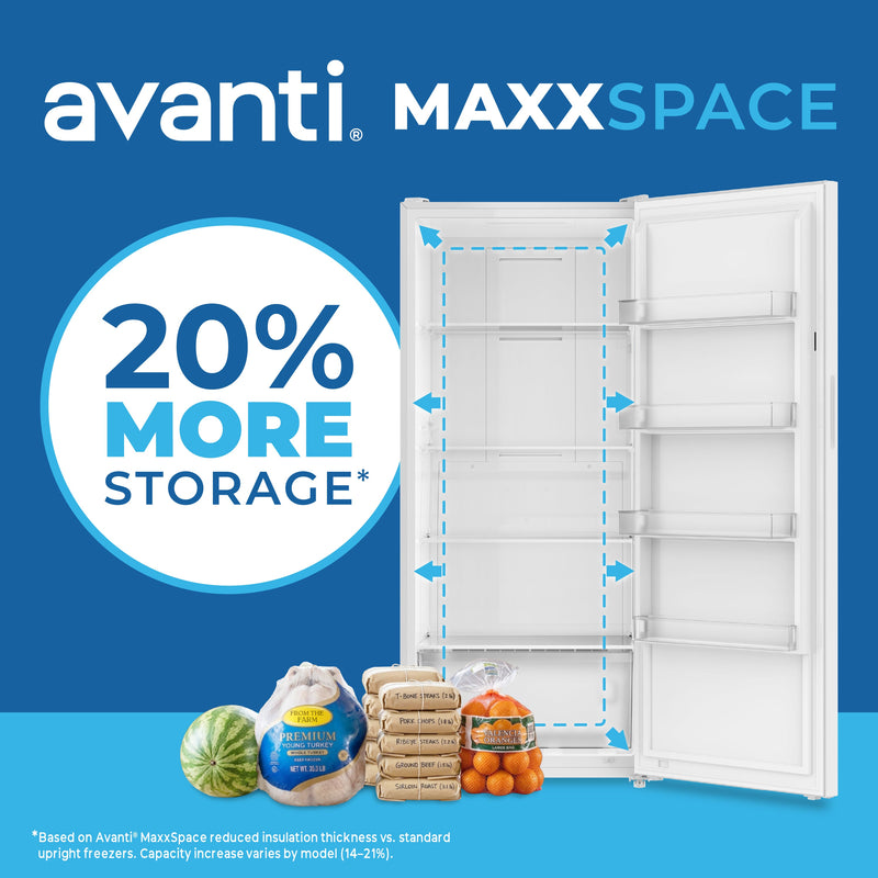 Avanti MaxxSpace Garage-Ready 21 cu. ft. Convertible Upright Freezer Avanti Products, LLC