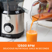 Omega OMJCHSLCBK13 1000W High Speed Juicer - 3 - Inch Large Chute Black - CulinaryProfis