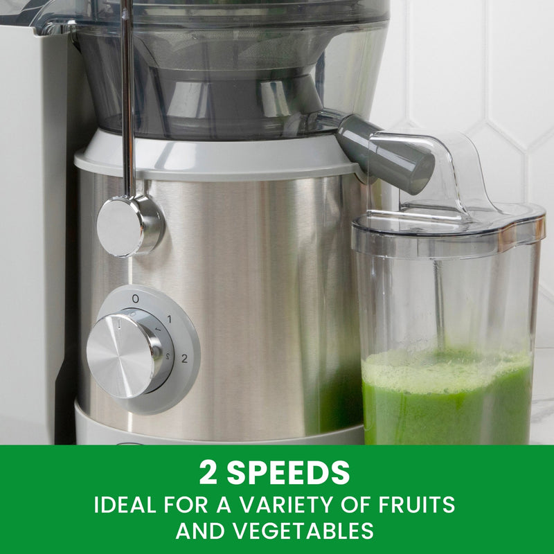 Omega OMJCHSXLCSV13 1000W High Speed Juicer - 3.3 - Inch Extra Large Chute Silver - CulinaryProfis