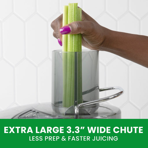 Omega OMJCHSXLCSV13 1000W High Speed Juicer - 3.3 - Inch Extra Large Chute Silver - CulinaryProfis