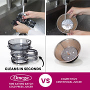 Omega OMJCSMVBBK13 150W Time Saving Cold Press Batch Juicer - Vertical Slow Masticating Juicer - CulinaryProfis