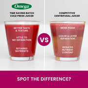 Omega OMJCSMVBBK13 150W Time Saving Cold Press Batch Juicer - Vertical Slow Masticating Juicer - CulinaryProfis