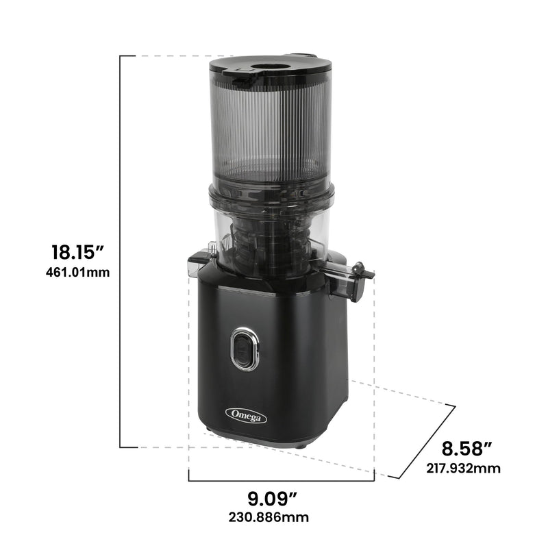 Omega OMJCSMVBBK13 150W Time Saving Cold Press Batch Juicer - Vertical Slow Masticating Juicer - CulinaryProfis