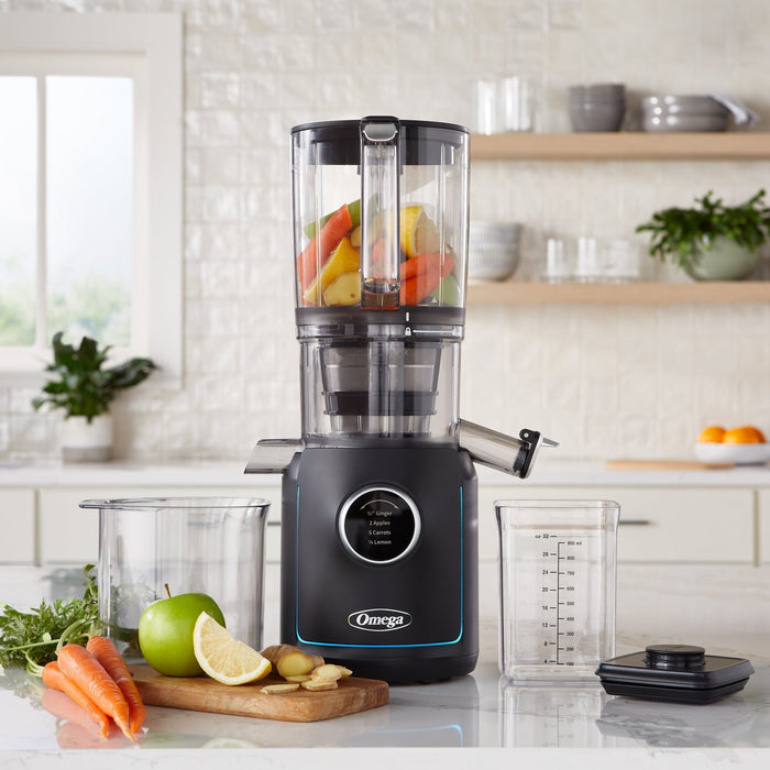 Omega OMSMBTBK13 180W Ultimate Performance Batch Juicer - IntelliDial Cold Press Smart Juicer - CulinaryProfis