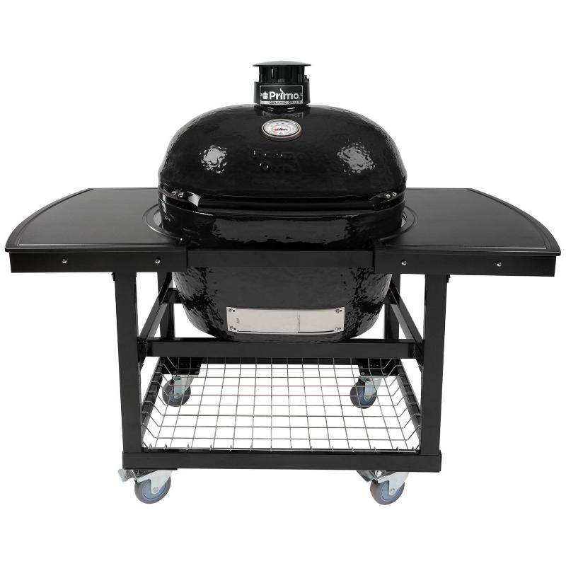 Oval XL 400 Primo Ceramic Kamado Grill On Cart With Side Shelves - PGCXLH - CulinaryProfis