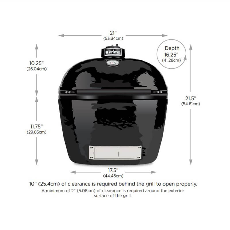 Primo All - In - One Oval Junior 200 Ceramic Kamado Grill With Cart - PGCJRC - CulinaryProfis