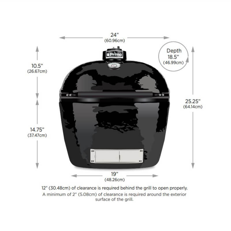Primo All - In - One Oval Large 300 Ceramic Kamado Grill With Cart - PGCLRC - CulinaryProfis
