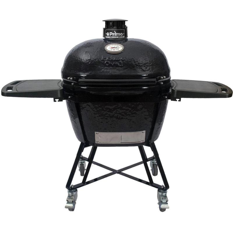 Primo All - In - One Oval XL 400 Ceramic Kamado Grill With Cradle Cart - PGCXLC - CulinaryProfis