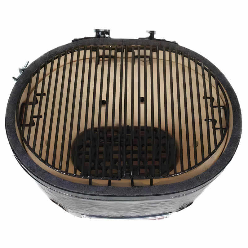 Primo All - In - One Oval XL 400 Ceramic Kamado Grill With Cradle Cart - PGCXLC - CulinaryProfis