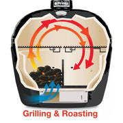 Primo Oval Junior 200 Ceramic Kamado Grill On Cart With Side Tables - PGCJRH - CulinaryProfis