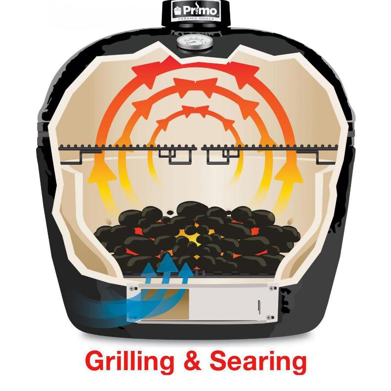 Primo Oval Junior 200 Ceramic Kamado Grill On GO Portable Carrier - PGCJRH - CulinaryProfis