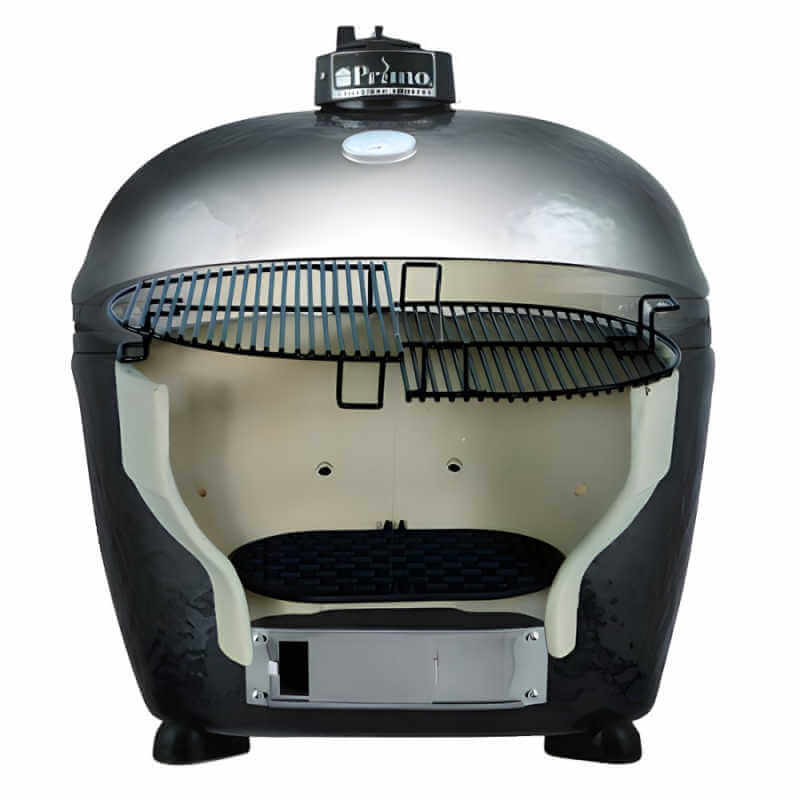 Primo Oval Junior 200 Ceramic Kamado Grill With Stainless Steel Grates - PGCJRH - CulinaryProfis
