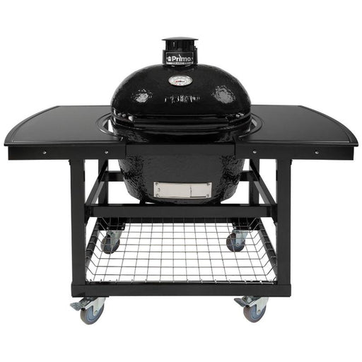 Primo Oval Large 300 Ceramic Kamado Grill On Cart With Side Shelves - PGCLGH - CulinaryProfis