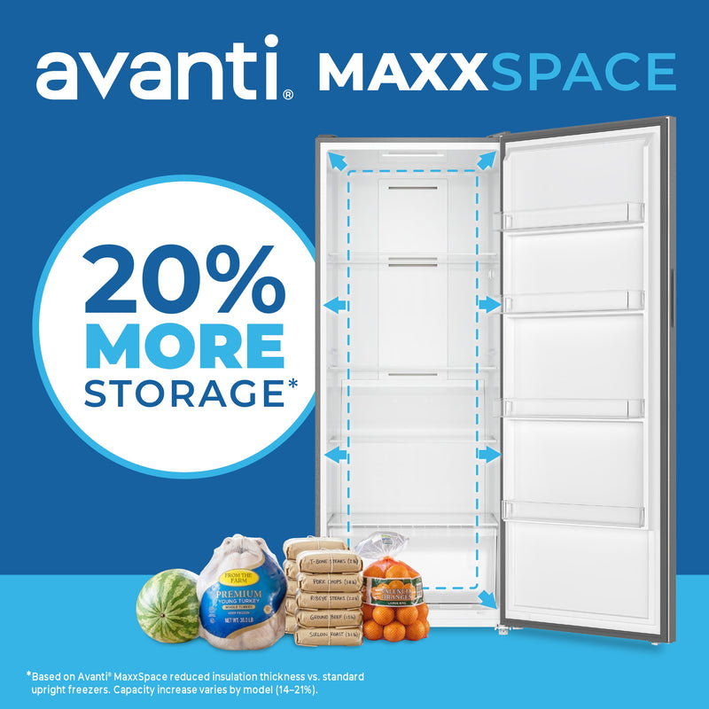 Avanti MaxxSpace Garage-Ready 23 cu. ft. Convertible Upright Freezer Avanti Products, LLC