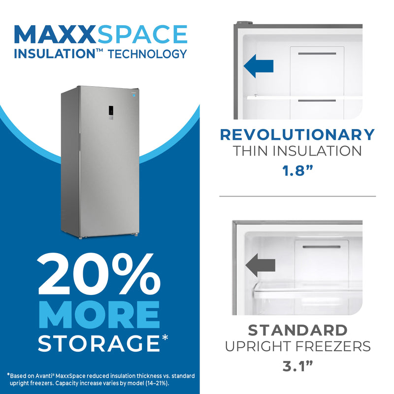 Avanti MaxxSpace Garage-Ready 21 cu. ft. Convertible Upright Freezer Avanti Products, LLC