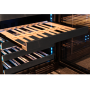 Reserva Series 50 Bottle Dual Zone Undercounter Wine Cooler Refrigerator with Black Stainless Steel Door - Right Hinge Allavino