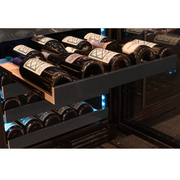 Reserva Series 50 Bottle Dual Zone Undercounter Wine Cooler Refrigerator with Black Stainless Steel Door - Right Hinge Allavino