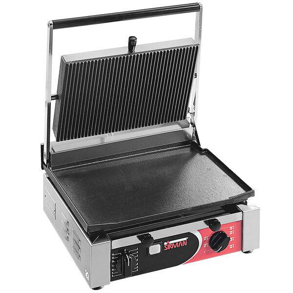 Sirman CORT L 10"x15" Panini Grill - Grooved Top & Flat Bottom with Timer - 1700W 120V Model 34A2601105SI - CulinaryProfis