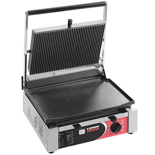 Sirman CORT L 10"x15" Panini Grill - Grooved Top & Flat Bottom with Timer - 1700W 120V Model 34A2601105SI - CulinaryProfis
