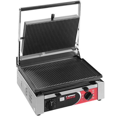 Sirman CORT R 10"x15" Panini Grill - Grooved Top & Bottom with Timer - 1700W 120V Model 34A2301105SI - CulinaryProfis