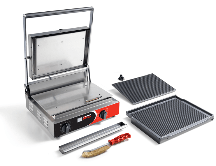 Sirman CORT R PS 10"x15" Panini Grill - Removable Grooved Plates with Timer - 1700W 120V Model 34A2305105SI - CulinaryProfis