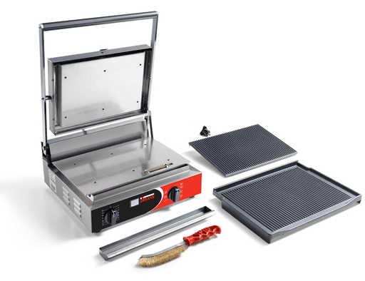 Sirman CORT R PS 10"x15" Panini Grill - Removable Grooved Plates with Timer - 1700W 120V Model 34A2305105SI - CulinaryProfis