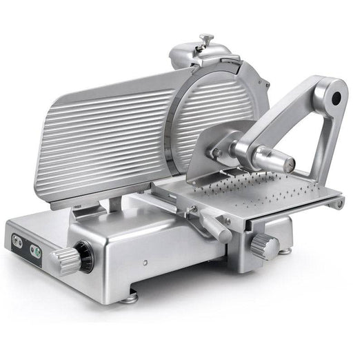 Sirman LEONARDO 370 EVO BS2 TOP 15" Straight Feed Cured Meat Slicer 0.5 HP 16377108SNA - CulinaryProfis