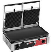 Sirman PD L 10"x20" Double Panini Grill - Grooved Top & Flat Bottom with Timer - 3000W 220V Model 34A3661105SI - CulinaryProfis
