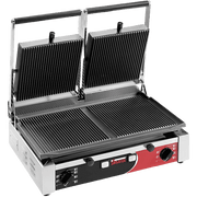 Sirman PD R 10"x20" Double Panini Grill - Grooved Top & Bottom with Timer - 3000W 220V Model 34A3331105SI - CulinaryProfis
