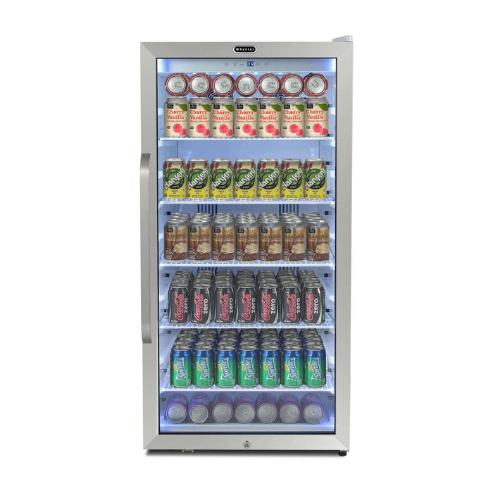 Whynter - Freestanding 8.1 cu. ft. Stainless Steel Commercial Beverage Merchandiser Refrigerator with Superlit Door and Lock – White | CBM-815WS