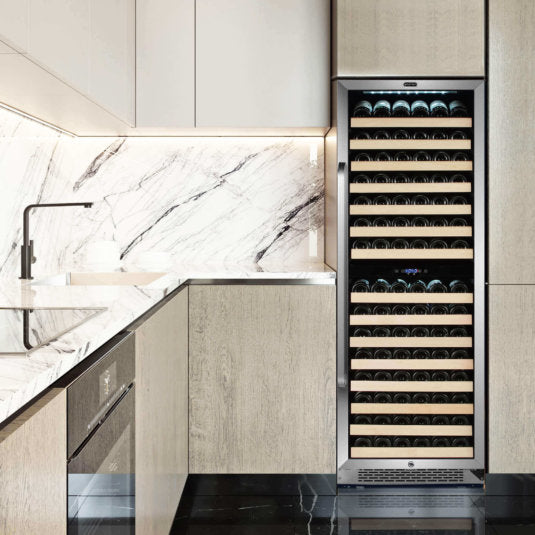 Whynter - 164 Bottle Built-in Stainless Steel Dual Zone Compressor Wine Refrigerator | BWR-1642DZ