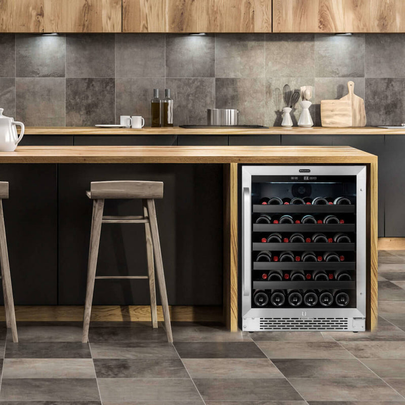 Whynter BWR‑408SB 24″ Built‑In/Undercounter 46‑Bottle Wine Refrigerator – Stainless Steel Trim, Digital Control & Lock Whynter