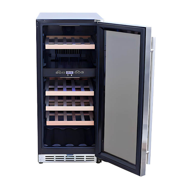 Summerset 15 Inch 3.2 Cu. Ft. Outdoor Dual Zone Wine Cooler - RFR - 15WD - CulinaryProfis