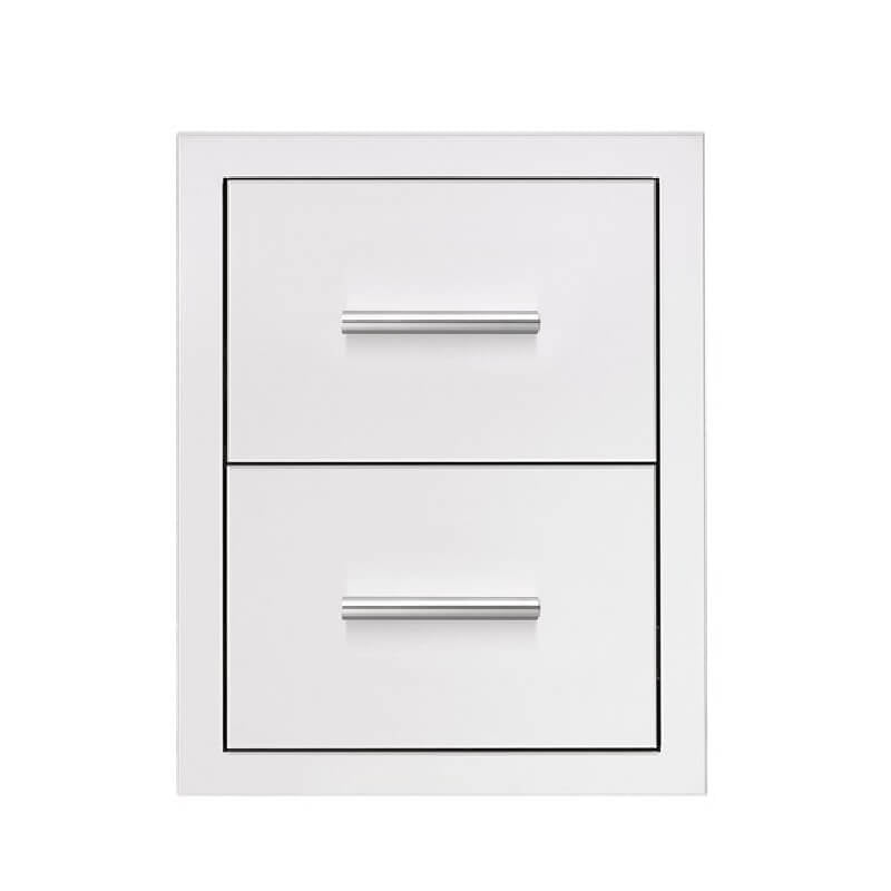 Summerset 17 Inch Stainless Steel Masonry Double Drawer - DR2 - 17M - CulinaryProfis