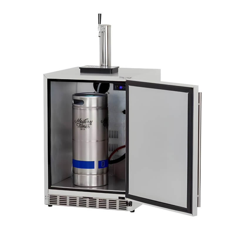 Summerset 24 - Inch 6.6 Cu. Ft. Outdoor Rated Single Tap Kegerator - RFR - 24DK1 - CulinaryProfis