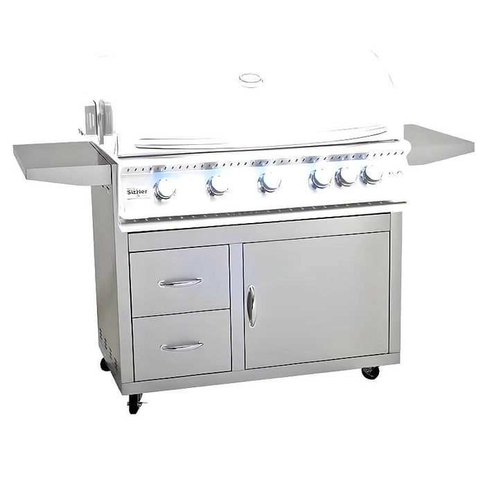 Summerset 40 Inch Sizzler Deluxe Stainless Steel Grill Cart - CART - SIZ40 - DC - CulinaryProfis
