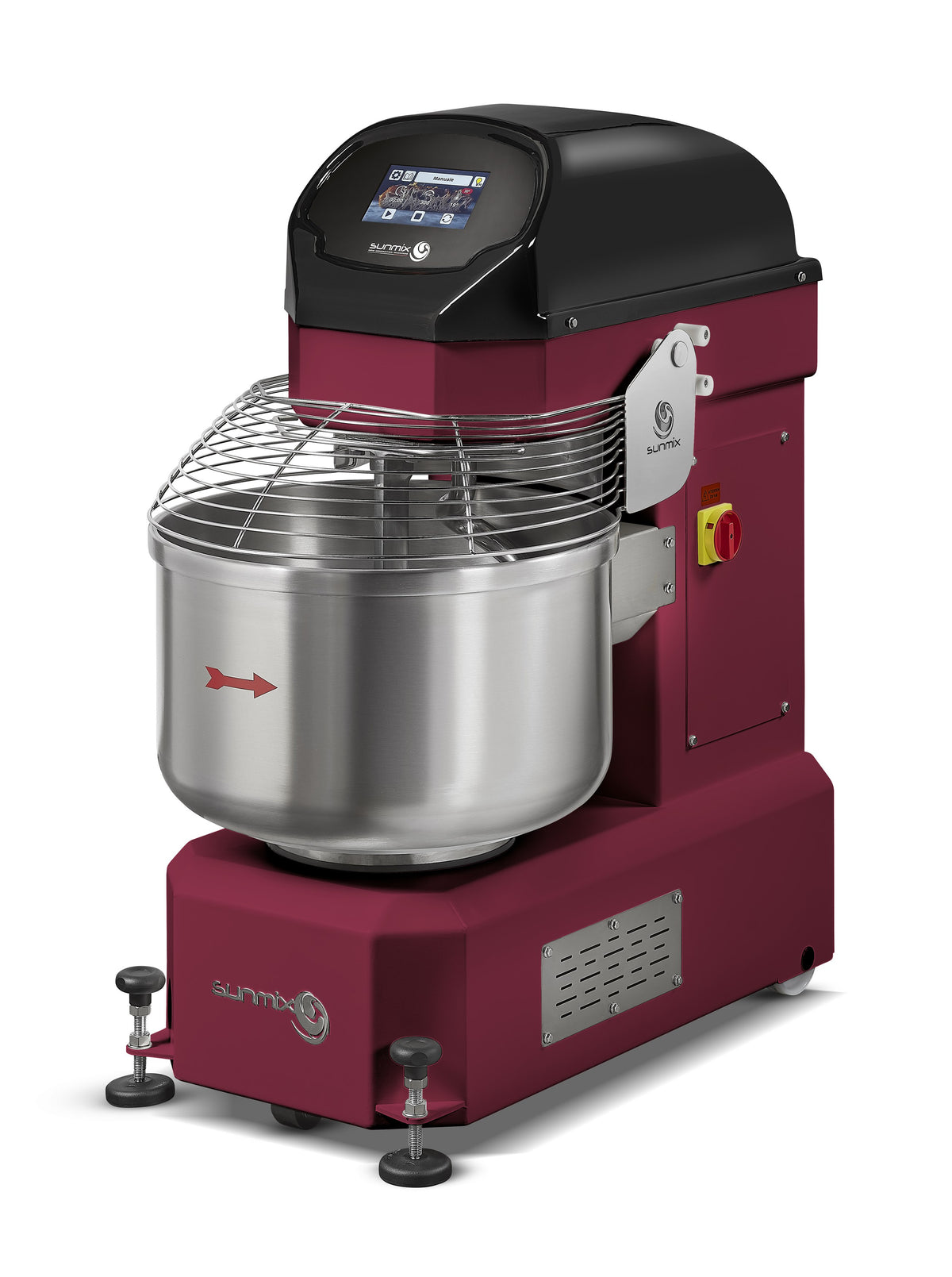 Sunmix SMART60 digital spiral mixer in Ruby Red (Rosso Rubino)